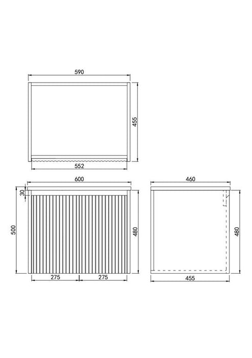 BRINDABELLA Matte White Wall Hung Fluted Vanity