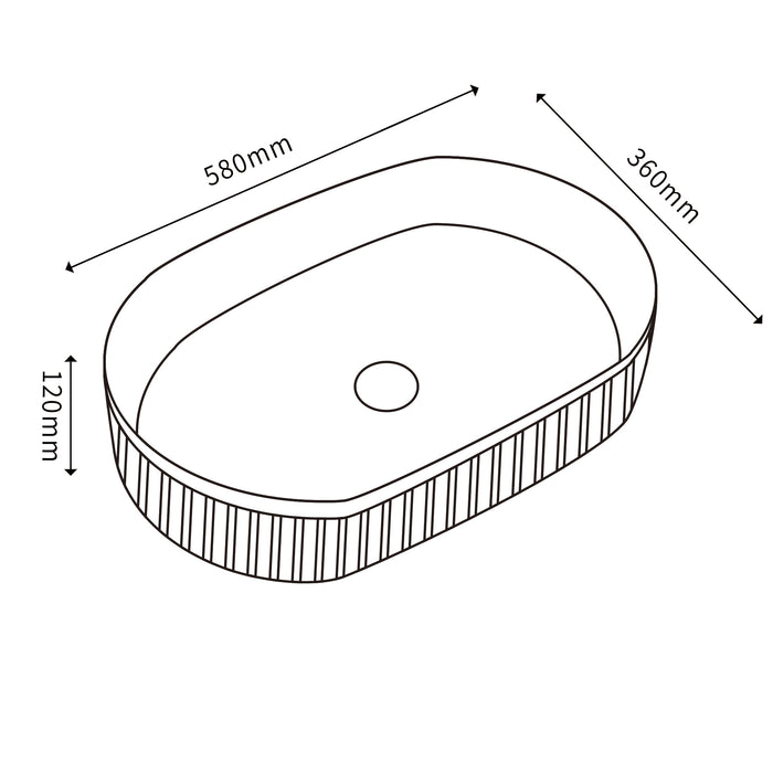 BELLE OVAL Fluted Basin