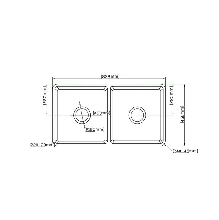 KENSINGTON Fireclay Single Butler Sink 838mm Matte Black