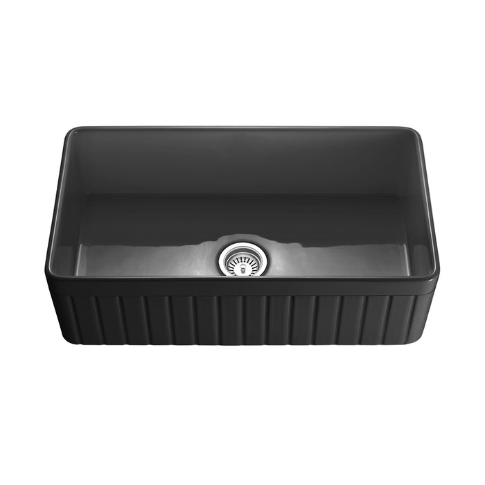 KENSINGTON Fireclay Single Butler Sink 838mm Matte Black