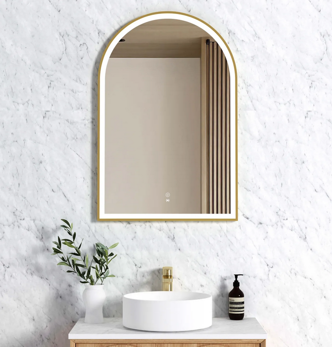 Gold led deals vanity mirror