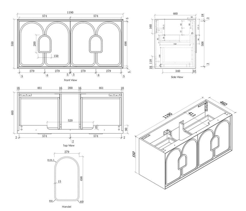 LAGUNA American Oak Vanity 1200