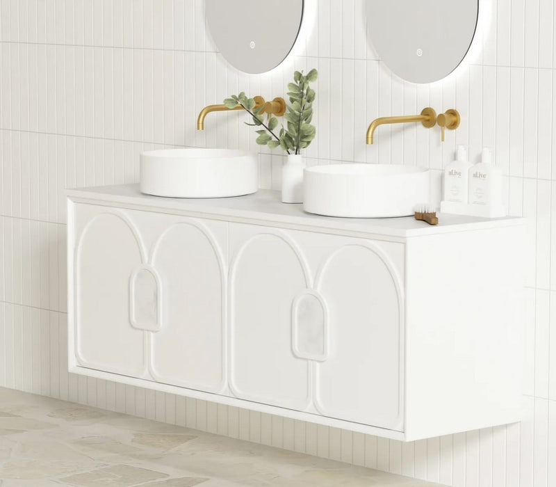 LAGUNA Satin White Vanity Stone Top 1500