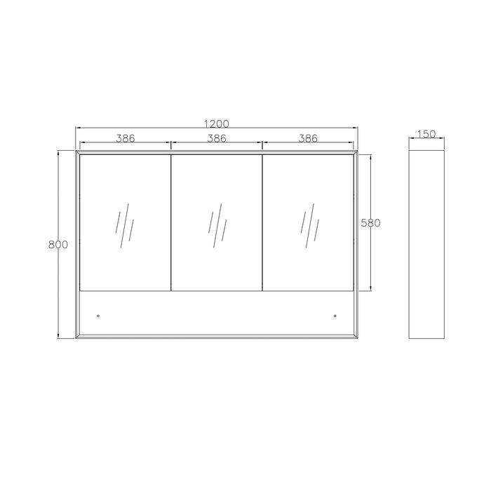 Marlo Matte Black Shaving Cabinet