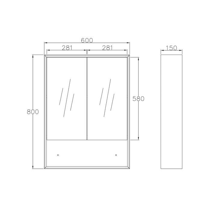 Marlo Matte Black Shaving Cabinet