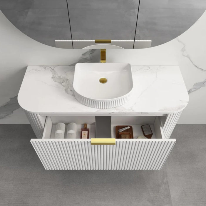 CAPRI Matte White Fluted Vanity