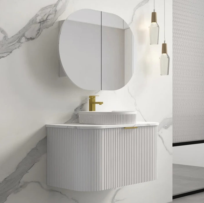 CAPRI Matte White Fluted Vanity