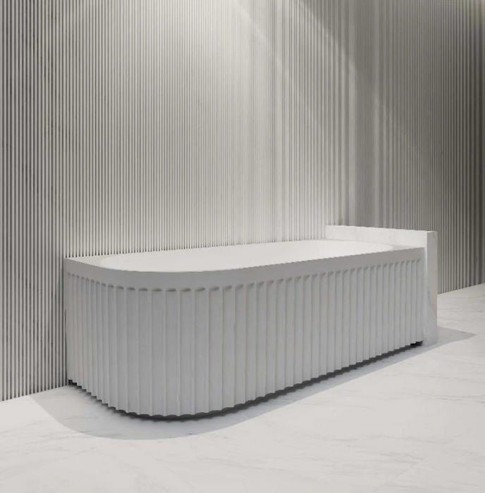 Artemis Fluted Matte White Designer Round Corner Bath