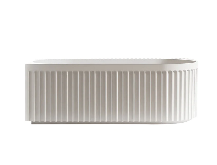 Artemis Fluted Matte White Designer Round Corner Bath