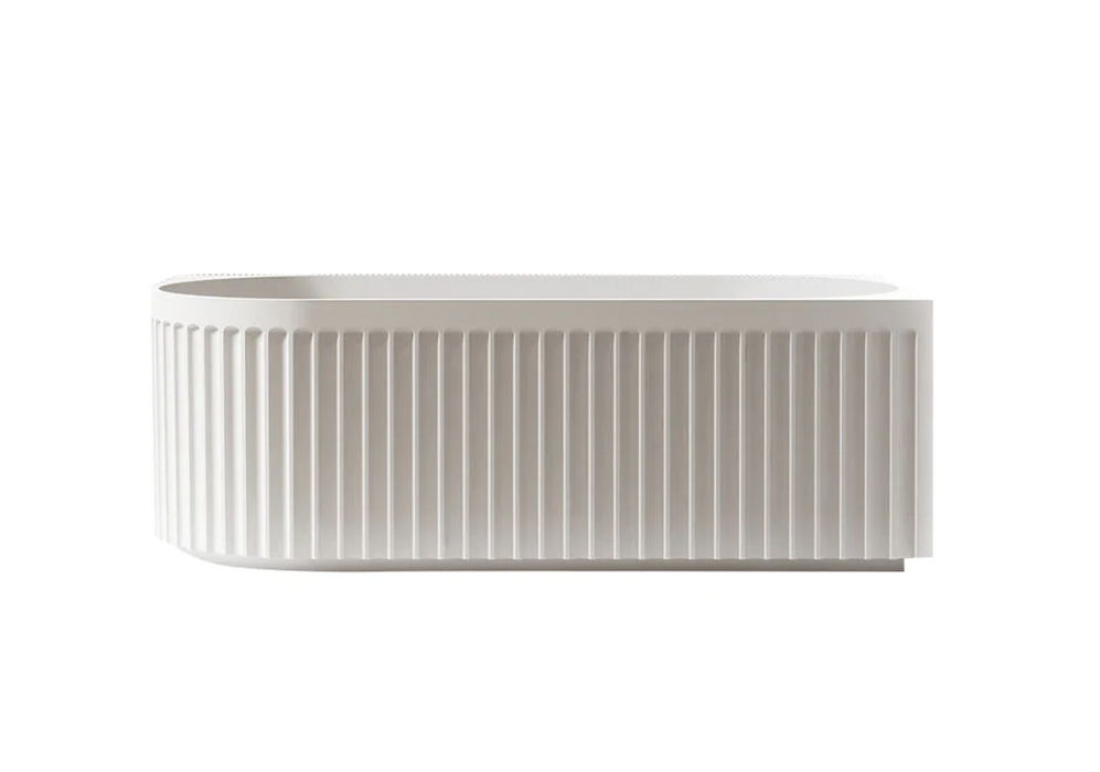 Artemis Fluted Matte White Designer Round Corner Bath