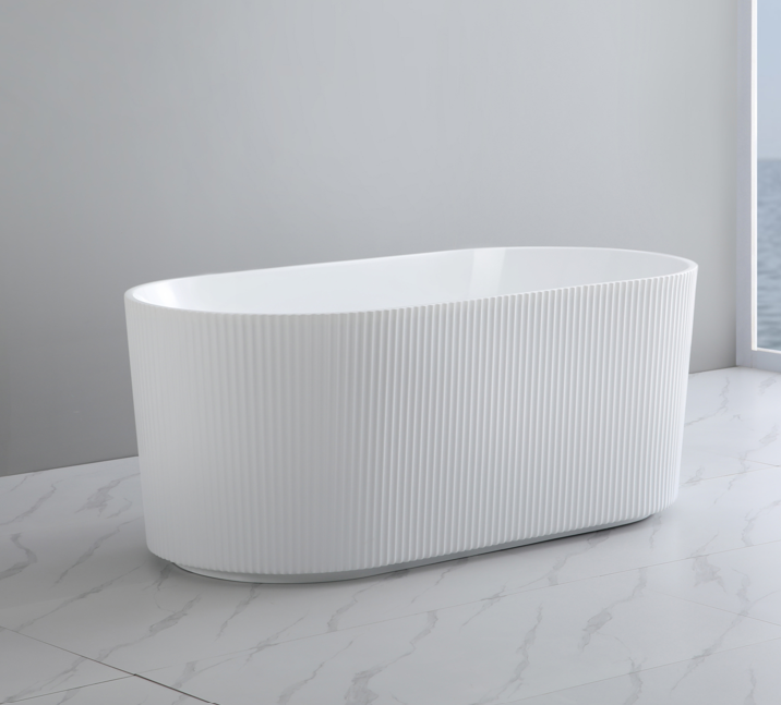 CAPRI Groove Matte White Freestanding Bath (Available in 1500mm / 1700mm)