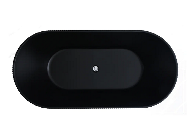 Capri Groove Matte Black Freestanding Bath  (Available in 1500mm / 1700mm)