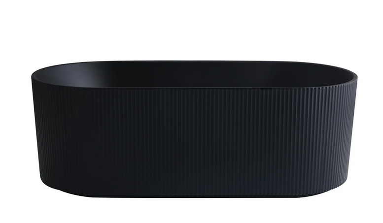 Capri Groove Matte Black Freestanding Bath  (Available in 1500mm / 1700mm)