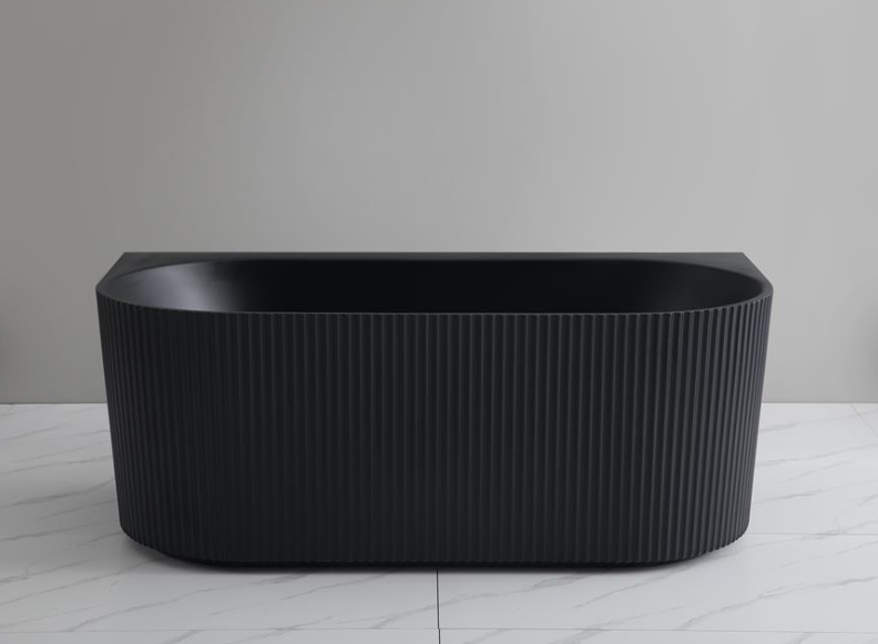 BRIGHTON Groove Back to Wall Bath Matte Black 1500 & 1700