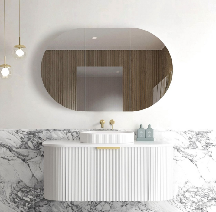 BENTWOOD Fluted Matte White Vanity