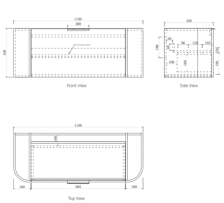 BENTWOOD Natural Oak Vanity  (Available in 600mm, 750mm, 900mm, 1200mm)