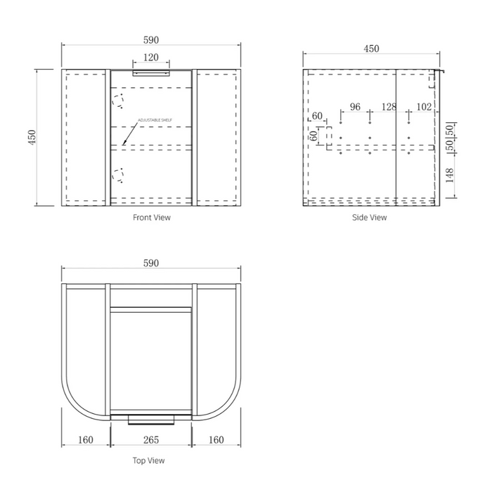 BENTWOOD Natural Oak Vanity  (Available in 600mm, 750mm, 900mm, 1200mm)