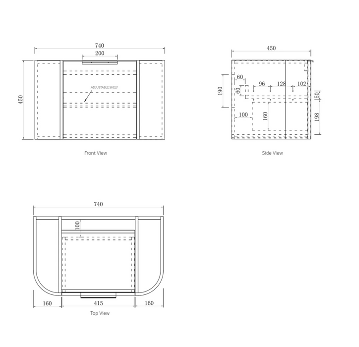 BENTWOOD Natural Oak Vanity  (Available in 600mm, 750mm, 900mm, 1200mm)