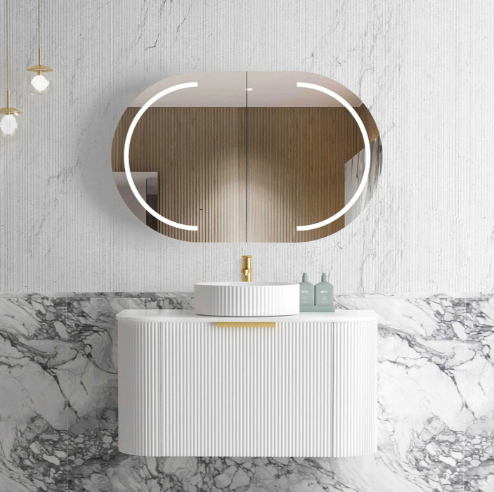 BENTWOOD Fluted Matte White Vanity