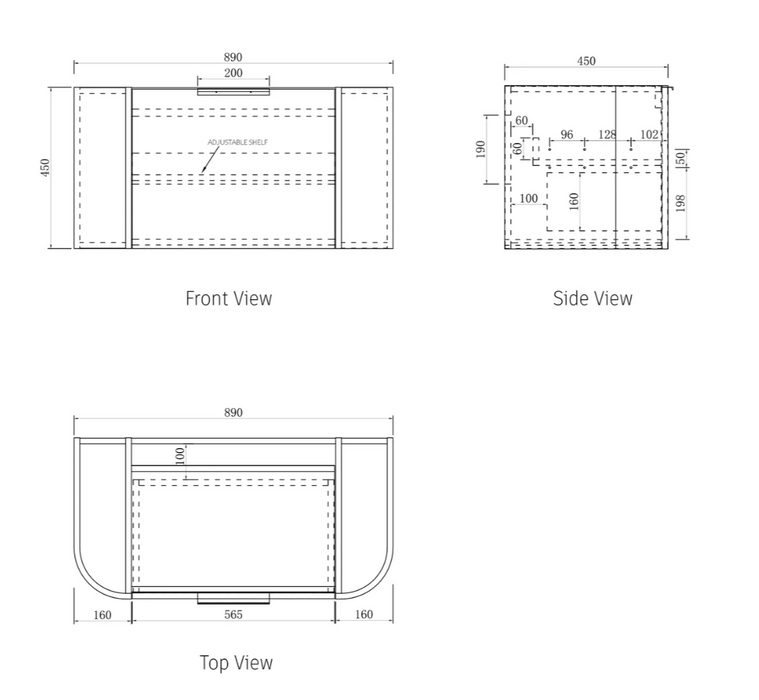 BENTWOOD Natural Oak Vanity  (Available in 600mm, 750mm, 900mm, 1200mm)