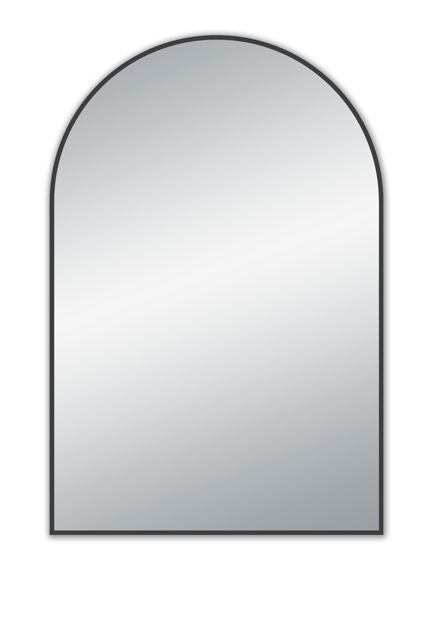 Arched Brushed Gunmetal Mirror