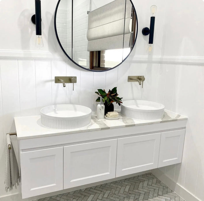 HAMPTON Matte White Vanity Ceramic Top