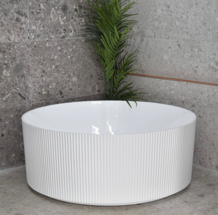 COMO Groove Freestanding Bath Gloss/Matte White