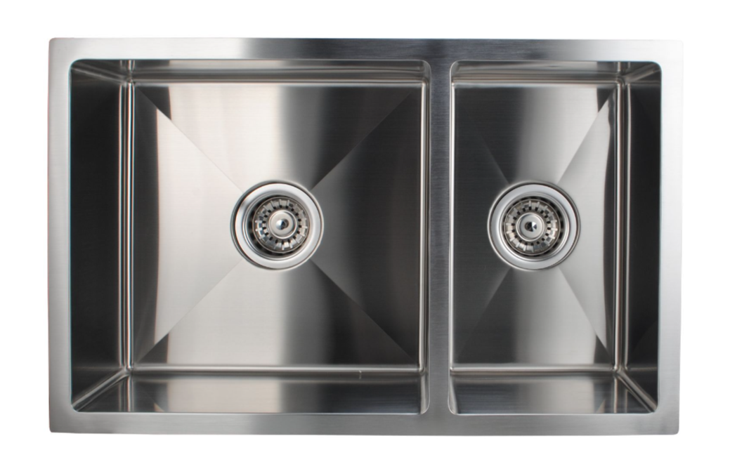 MILANO AP Silver Stainless Steel Handmade Double Bowl 710x450