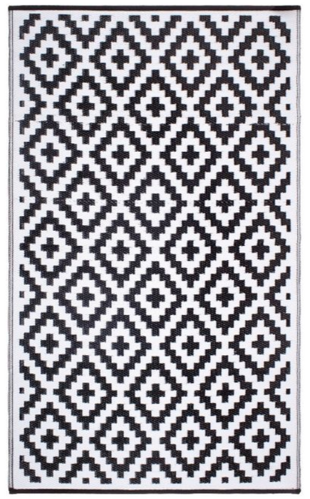 AZTEC Monochrome Recycled Plastic Outdoor Rug