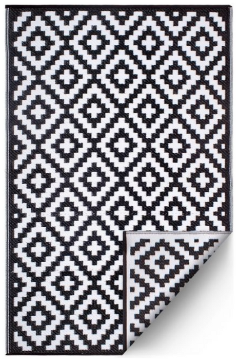 AZTEC Monochrome Recycled Plastic Outdoor Rug