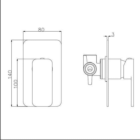 BOSTON Shower/Bath Mixer - Brushed Gunmetal - Renovation Box