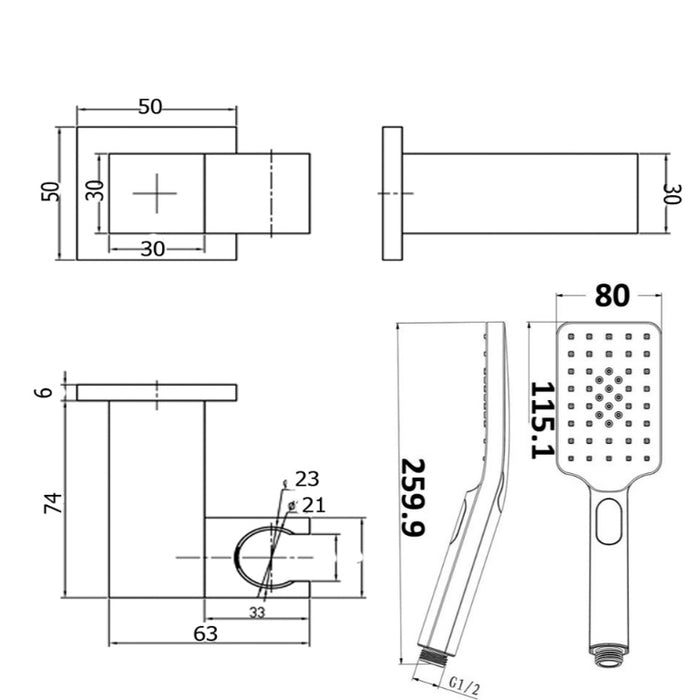 PORTLAND Hand Shower - Brushed Nickel - Renovation Box