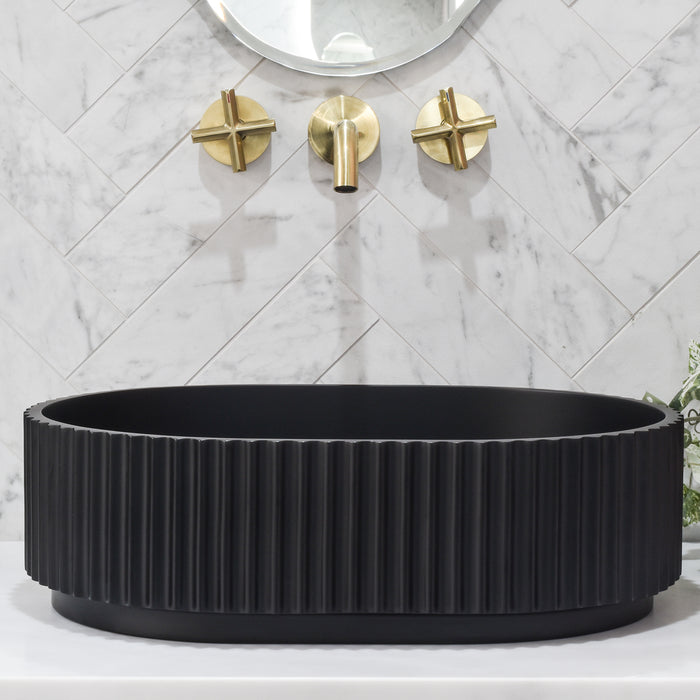 KIRRIBILLI Groove Fluted Basin Matte Black