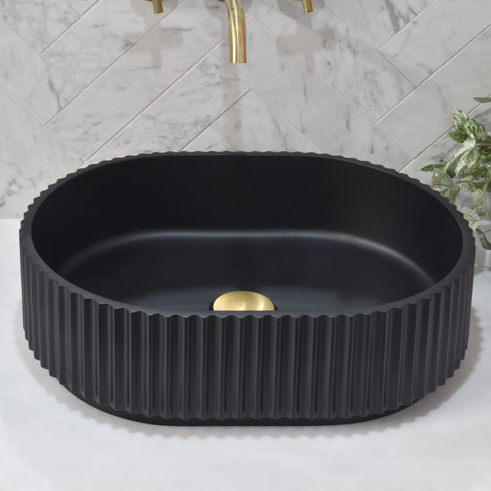 KIRRIBILLI Groove Fluted Basin Matte Black