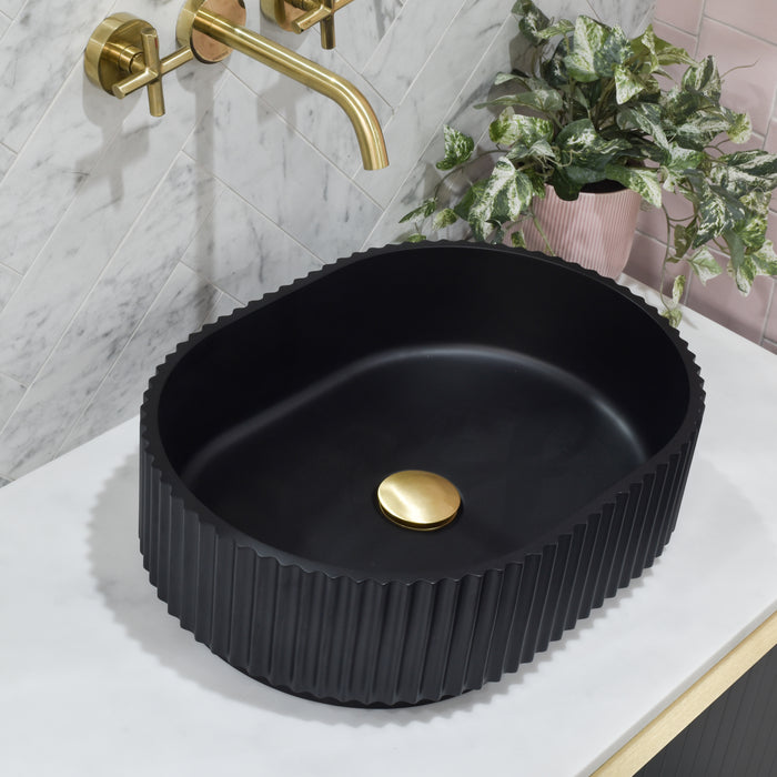 KIRRIBILLI Groove Fluted Basin Matte Black