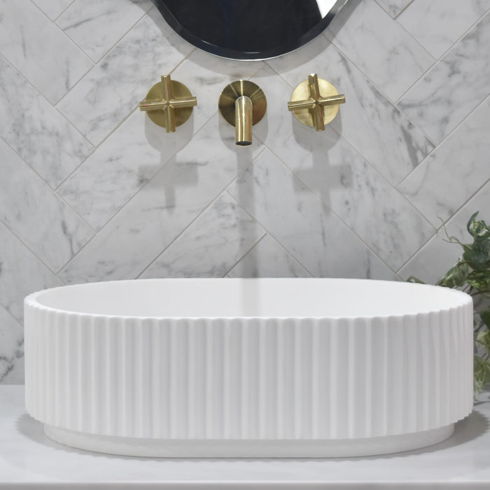 KIRRIBILLI Groove Fluted Basin Matte White