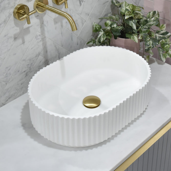 KIRRIBILLI Groove Fluted Basin Matte White