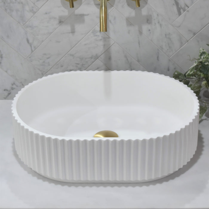 KIRRIBILLI Groove Fluted Basin Matte White