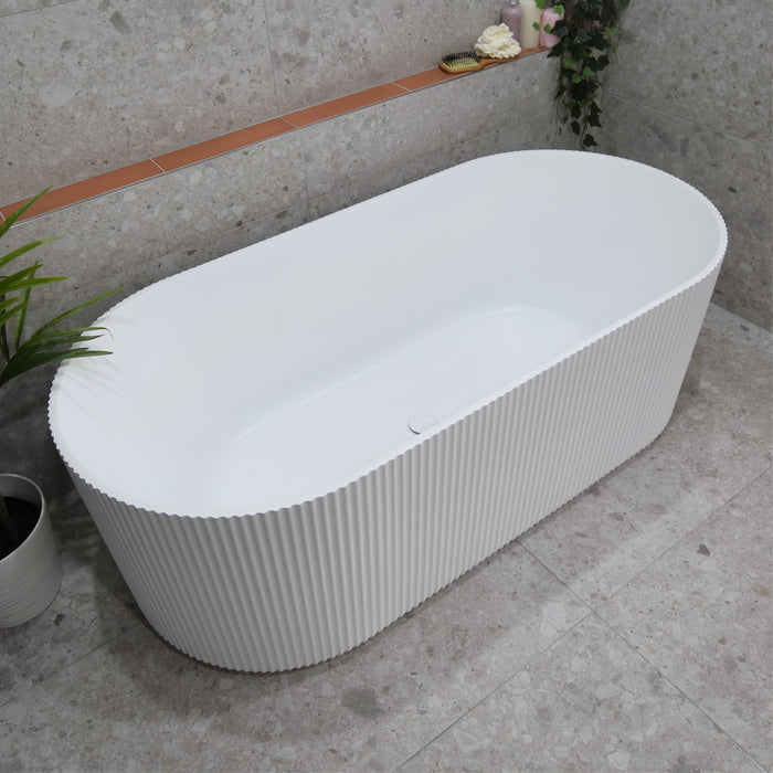 BRIGHTON Groove Freestanding Bath Gloss/Matte White 1500 & 1700