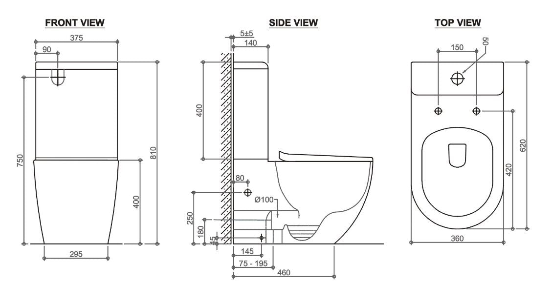 COSENZA Rimless Toilet Suite - Renovation Box