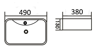 EDGEWARE Square Above Counter Basin 1TH - Renovation Box