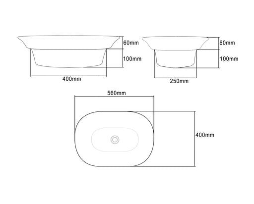 COMO Oval Above Counter Basin - Renovation Box