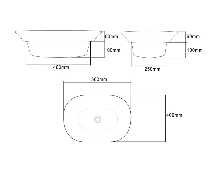 COMO Oval Above Counter Basin - Renovation Box