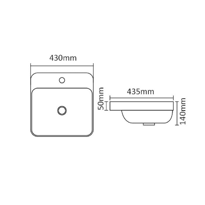 MANHATTAN Sqaure Inset Basin - Renovation Box