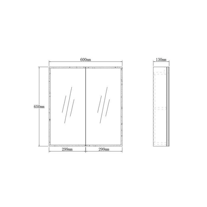 MOONLIGHT LED Shaving Cabinet 600 - Renovation Box