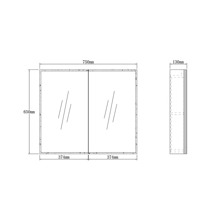 MOONLIGHT LED Shaving Cabinet 750 - Renovation Box