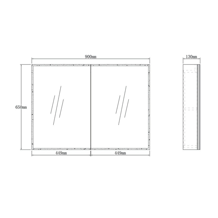 MOONLIGHT LED Shaving Cabinet 900 - Renovation Box