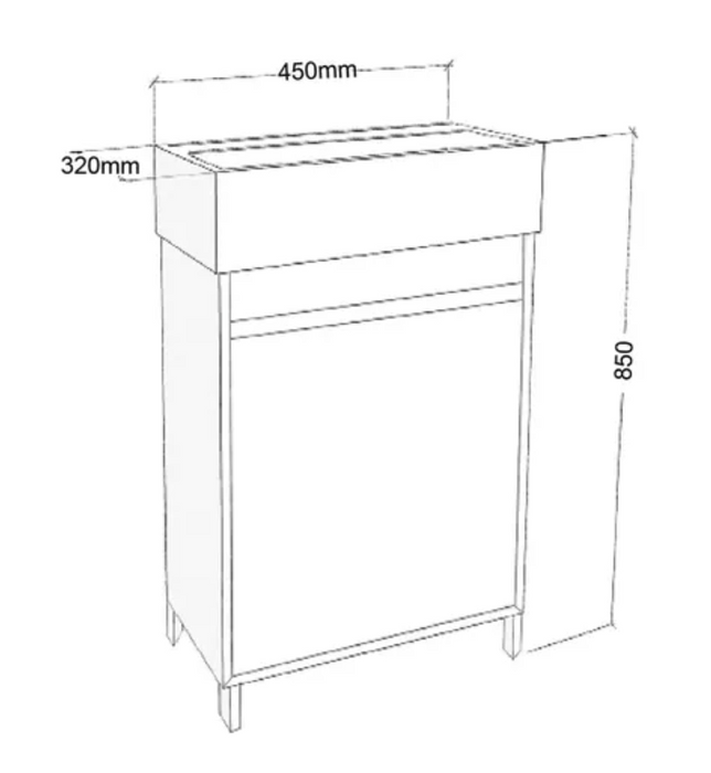 MAXIMO Floor Standing Vanity Ceramic Top 450 - Renovation Box