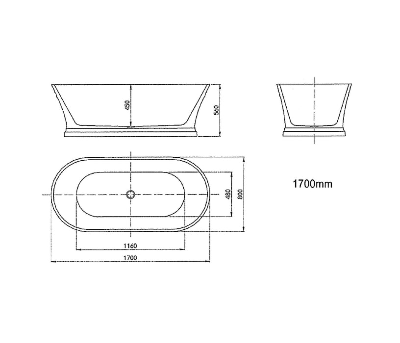 HAMPTON Freestanding Bath 1700 - Renovation Box