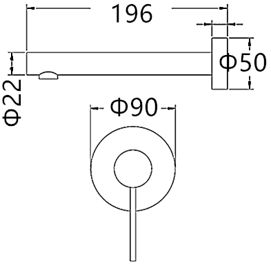 RADIUS Wall Basin/Bath Mixer Set - Gunmetal - Renovation Box